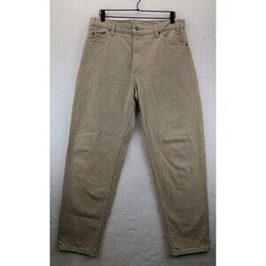 VTG 90s Levi's 550 Made in USA Orange Tab Relaxed Sandstone Tan Jeans 36x30